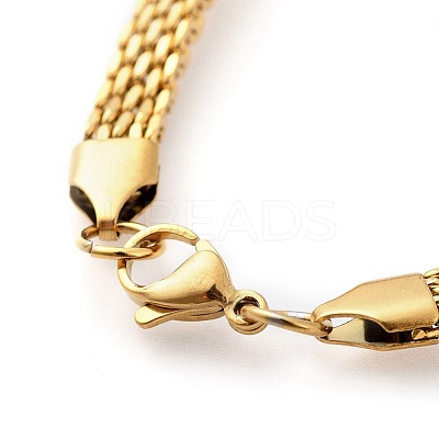 304 Stainless Steel Mesh Chain Bracelets BJEW-G618-06G-1