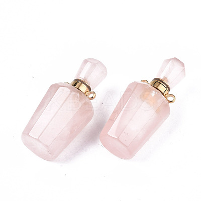 Faceted Natural Rose Quartz Pendants G-T131-14G-1