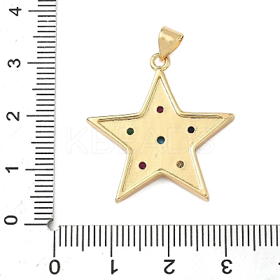 Brass Micro Pave Colorful Cubic Zirconia Enamel Pendants KK-G536-20G-1