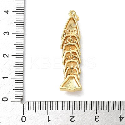 Brass Micro Pave Clear Cubic Zirconia Pendants KK-B155-19G-1
