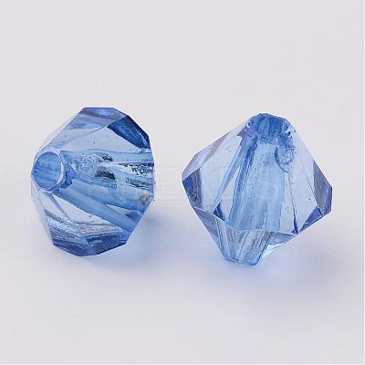 Faceted Bicone Transparent Acrylic Beads DBB6mm-63-1