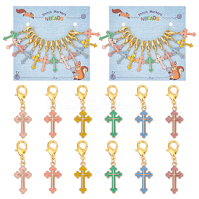 Alloy Enamel Pendant Locking Stitch Markers HJEW-AB00171-1