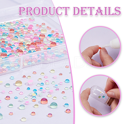 5 Bags 5 Colors Glass Cabochon MRMJ-PH0002-83-1