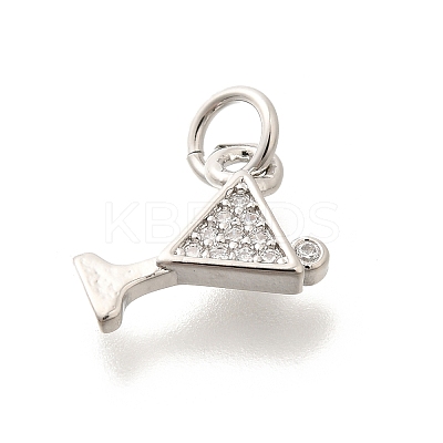 Brass Micro Pave Clear Cubic Zirconia Pendants KK-L225-009P-01-1