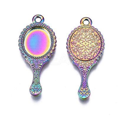 Rainbow Color Alloy Pendant Cabochon Settings PALLOY-N163-140-NR-1