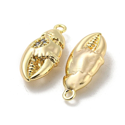 Brass Micro Pave Clear Cubic Zirconia Pendants KK-H460-32G-1