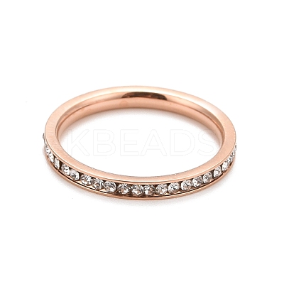 304 Stainless Steel Rhinestone Rings Set STAS-D178-01D-1
