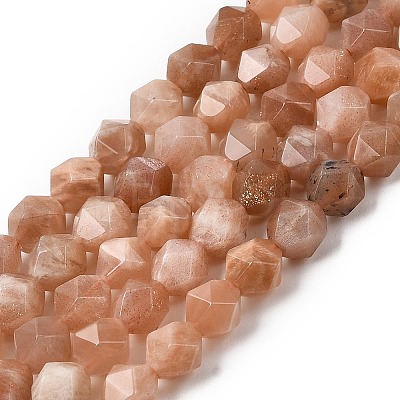 Natural Peach Moonstone Beads Strands G-Z119-A18-01-1
