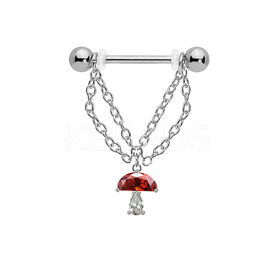316L Surgical Stainless Steel Crystal Rhinestone Nipple Rings WGE19D8-01-1