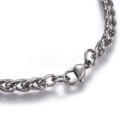 Non-Tarnish 304 Stainless Steel Wheat Chain Necklaces NJEW-F242-14P-E-1
