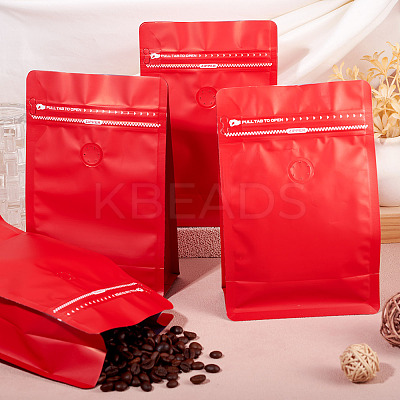 10Pcs BOPP and Aluminized PET and PE Resealable Coffee Zipper Bags with Valve ABAG-TA0001-93B-1