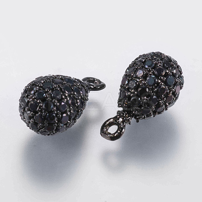 Brass Micro Pave Cubic Zirconia Charms ZIRC-G132-62B-1