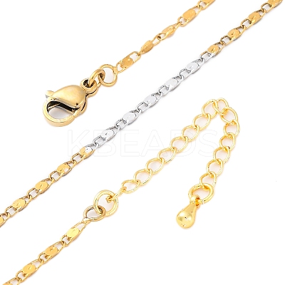 Brass Link Chain Necklaces for Women NJEW-D302-68G-1