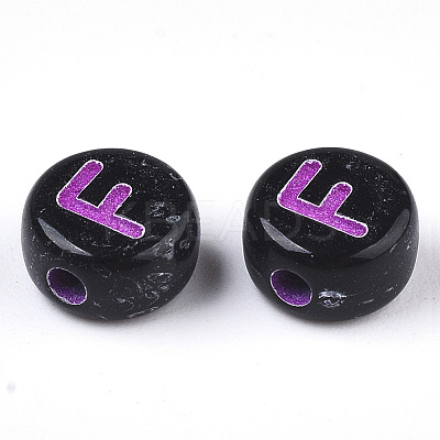 Opaque Black Acrylic Beads MACR-N008-17F-1
