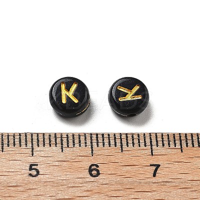 Plating Opaque Acrylic Beads OACR-R005-03K-1