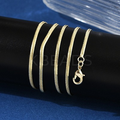 2mm Rack Plating Brass Herringbone Chain Necklaces for Women Men MAK-L044-20G-1