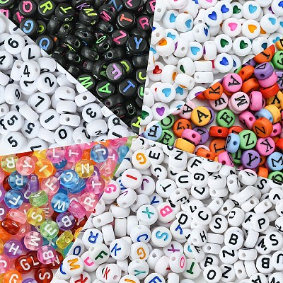 1400Pcs 7 Styles Opaque & Transparent Acrylic Beads MACR-YW0003-34-1