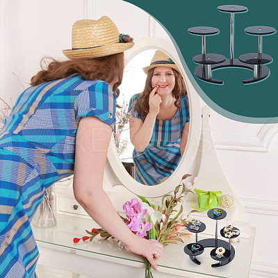 5-Slot Acrylic Jewelry Display Riser Stands ODIS-WH0061-71-1