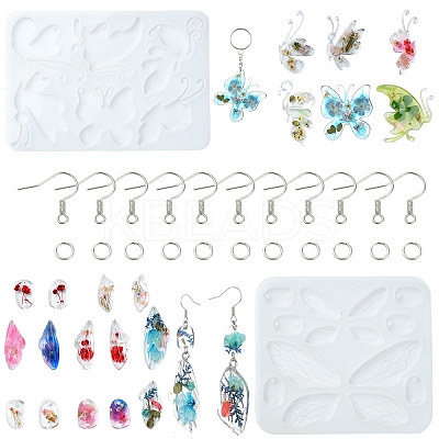 DIY Butterfly Charm Pendant Silicone Molds for DIY Earring Making DIY-YW0009-43-1