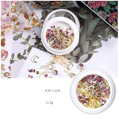 Aluminum Alloy Cabochons & Rhinestone LS-MRMJ-WH0072-07-1