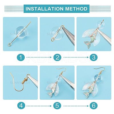 DIY Mermaid and Fishtail Shape Drop Earring Making Kit DIY-SC0018-15-1