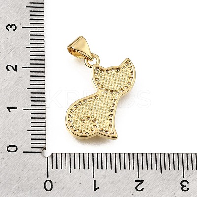 Brass Micro Pave Clear Cubic Zirconia Pendants CU-CBAF50C-10G-1