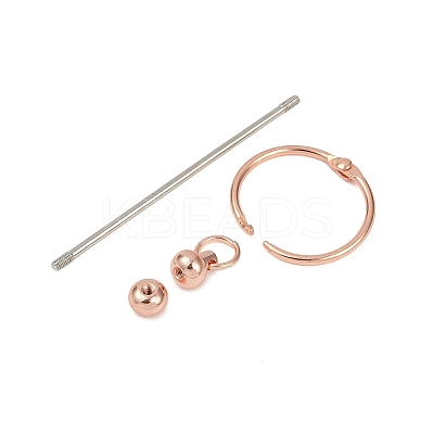 Iron Bar Beadable Keychain Clasps AJEW-R004-02RG-1