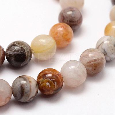 Natural Bamboo Leaf Agate Beads Strands G-F364-02-8mm-1