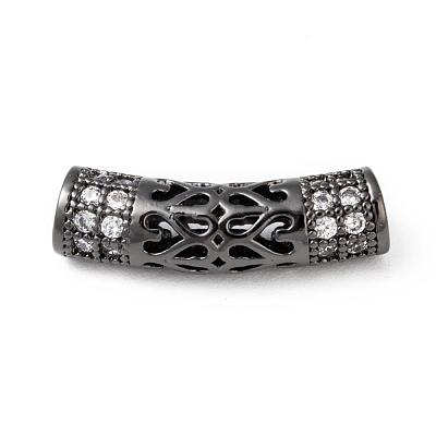 Brass Micro Pave Cubic Zirconia Beads ZIRC-F001-66B-1