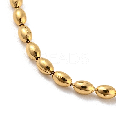 201 Stainless Steel Rugby Beaded Chain Bracelets BJEW-G696-01A-G-1