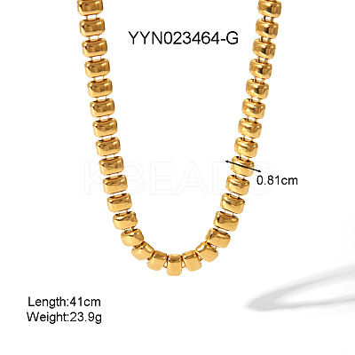 304 Stainless Steel Rectangle Link Chain Necklaces PW1815-2-1