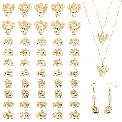 50Pcs 5 Style Rack Plating Alloy Pendants Rhinestone Settings FIND-CA0004-83-1