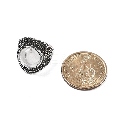Natural Quartz Crystal Adjustable Rings RJEW-I108-03AS-08-1