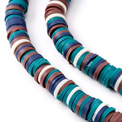 Handmade Polymer Clay Beads Strands CLAY-R089-8mm-T017-1