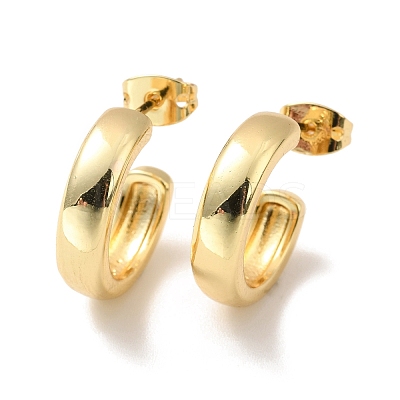 Rack Plating Brass C-shape Stud Earrings EJEW-M209-09G-1