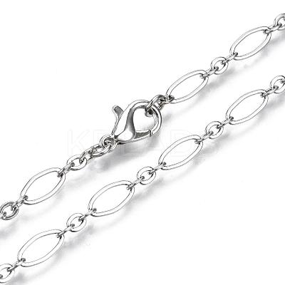 Brass Cable Chains Necklace Making MAK-S072-16B-P-1