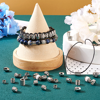 90Pcs 9 Styles 201 Stainless Steel European Beads STAS-TA0001-99-1