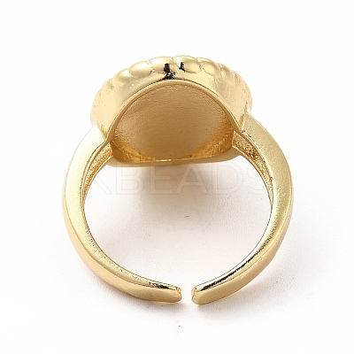 Natural Shell Oval Open Cuff Ring KK-A180-48G-1