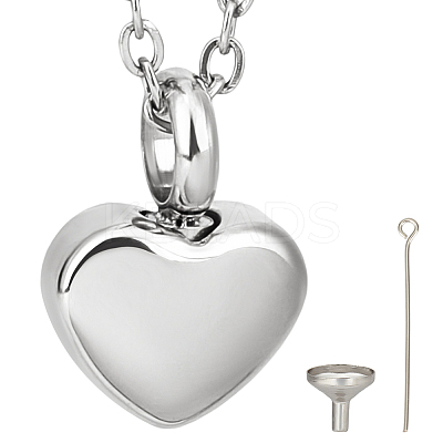 Stainless Steel Urn Ashes Necklace NJEW-CN0001-03P-1