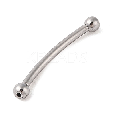 Non-Tarnish 304 Stainless Steel Curved Tube Beads STAS-M061-04P-1
