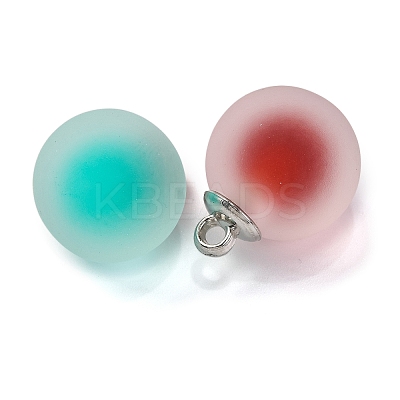 Frosted Resin Round Pendants RESI-U002-09-1