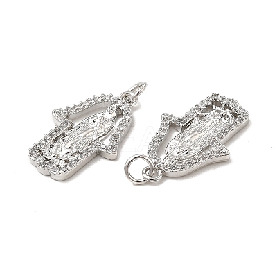 Brass Micro Pave Cubic Zirconia Pendants KK-E068-VB084-1