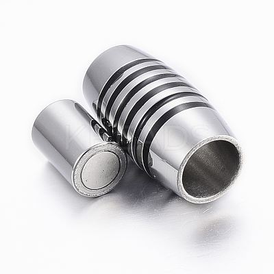 Smooth 304 Stainless Steel Magnetic Clasps with Glue-in Ends STAS-H402-57P-6mm-1