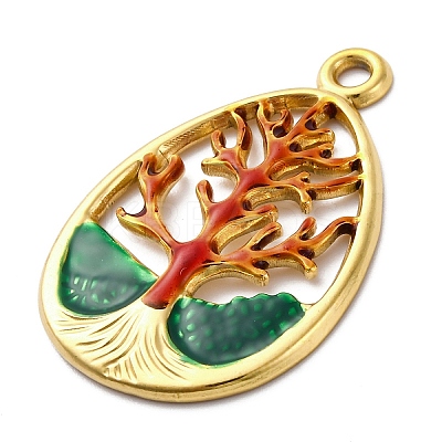 304 Stainless Steel Enamel Pendants STAS-S163-34G-01-1