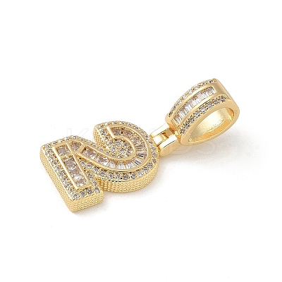Brass Clear Cubic Zirconia European Dangle Charms LS-KK-R003-01G-02-1