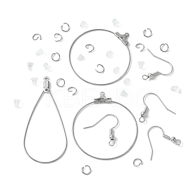 75Pcs 5 Styles 304 Stainless Steel Wire Pendants FIND-FS0002-25-1
