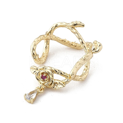 Brass Micro Pave Clear Cubic Zirconia Bead Frame KK-K371-49G-1