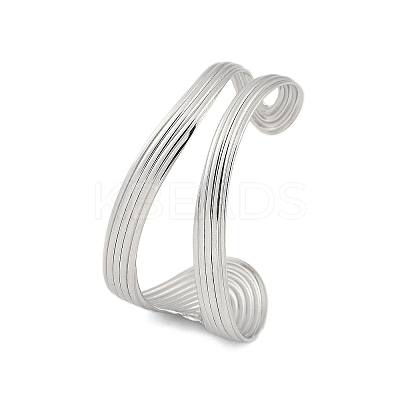 304 Stainless Steel Cuff Bangles for Women BJEW-B108-02P-1