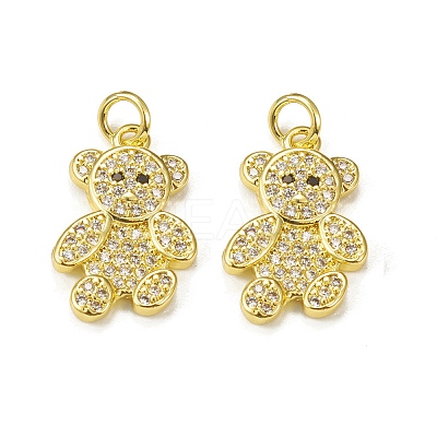 Brass Micro Pave Cubic Zirconia Bird Pendants KK-E068-VB310-1