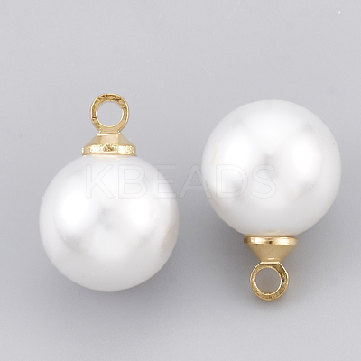 ABS Plastic Imitation Pearl Charms KK-T035-61-1